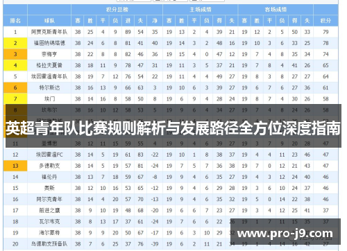 英超青年队比赛规则解析与发展路径全方位深度指南 英超青年队比赛规则解析与发展路径全方位深度指南