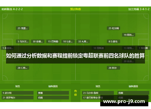 如何通过分析数据和赛程提前锁定粤超联赛前四名球队的胜算 如何通过分析数据和赛程提前锁定粤超联赛前四名球队的胜算